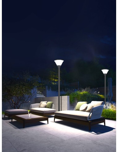 Poste de luz solar LED 1018 lm Modelo Aurora