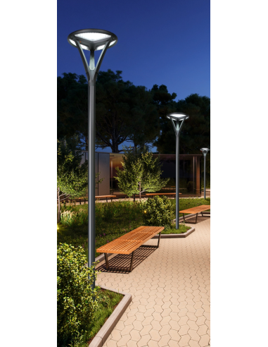 Poste de luz solar LED 2568 lm Modelo New Circum