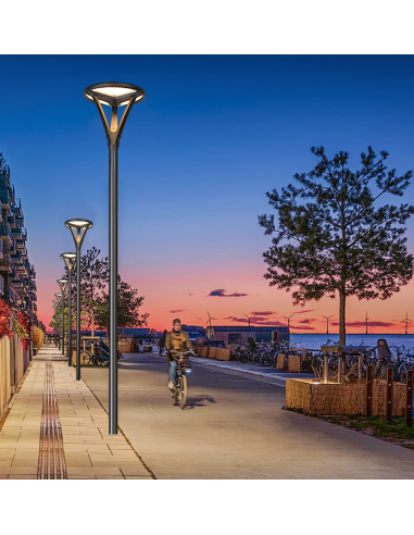 Poste de luz solar LED 2568 lm Modelo New Circum