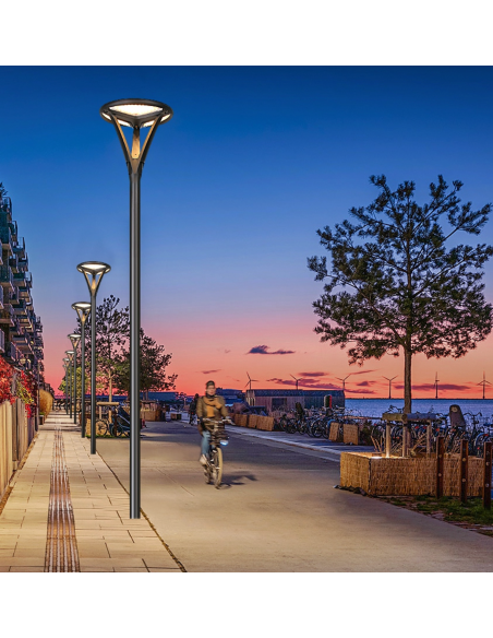 Poste de luz solar LED 2568 lm Modelo New Circum