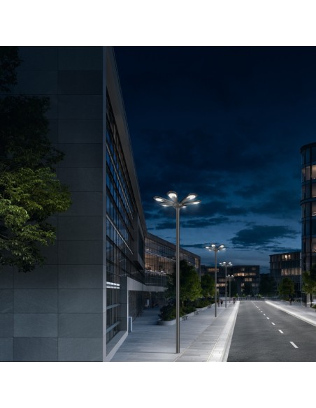 Poste de iluminação solar LED 2500lm Modelo Medusa 3