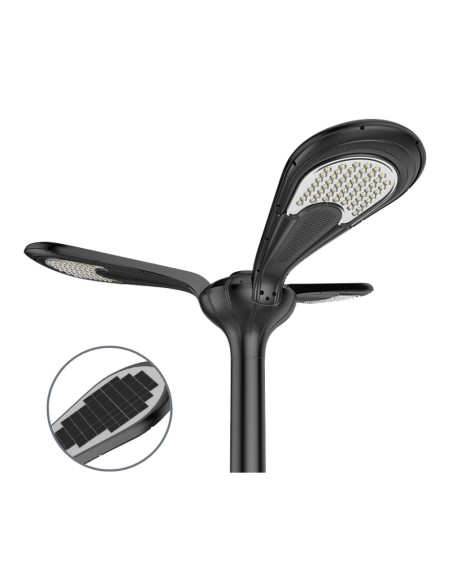 Poste de iluminação solar LED 2500lm Modelo Medusa 3