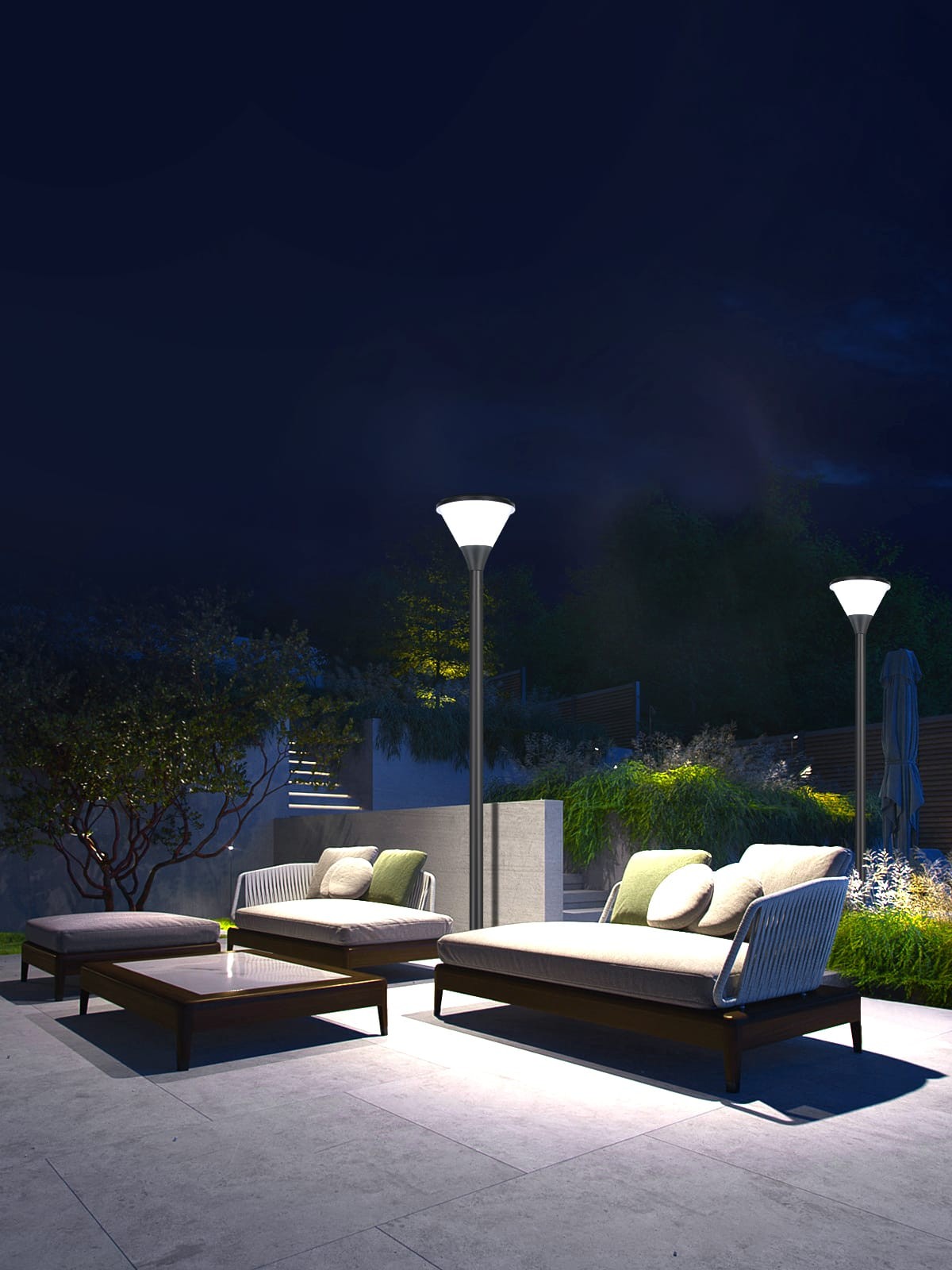 Lampadaire Solaire LED 1018lm Modèle Aurora